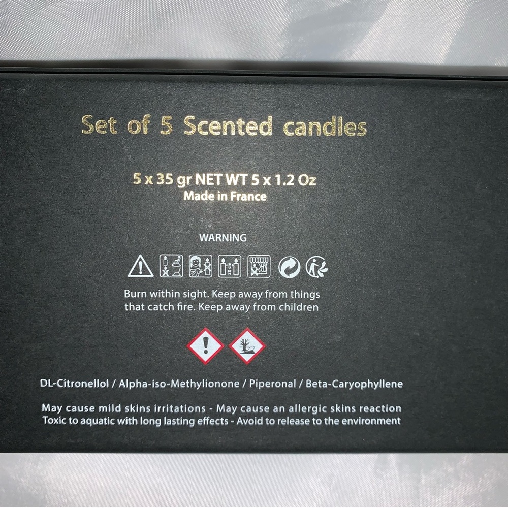 NEW IN BOX set 5 FENDI frosted crystal FF logo VOTIVE CANDLES citronellol scent - Picture 7 of 16